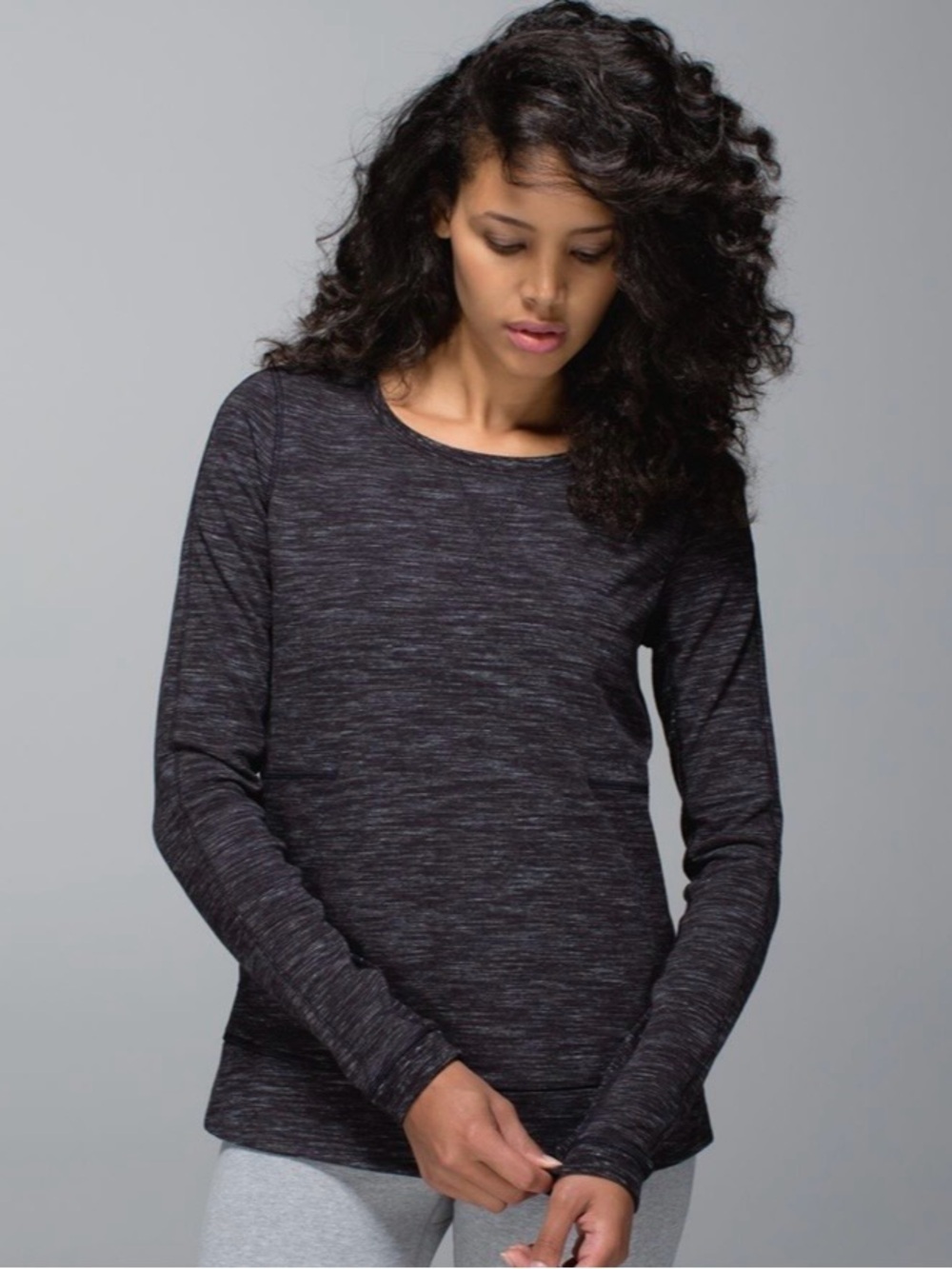 FINAL SALE Lululemon Exhalation Pullover II Heathered Marled Black
